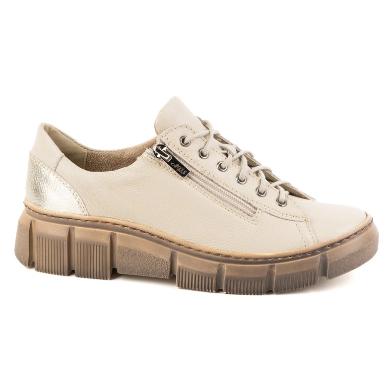 Chaussures en dentelle en cuir pour femmes olivier 1223 beige