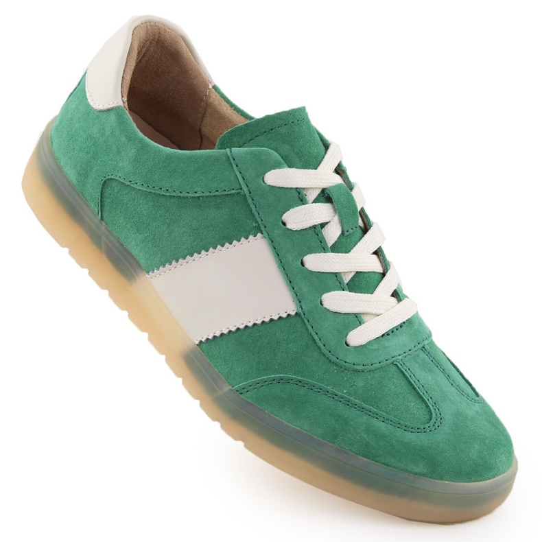 Chaussures en cuir pour femmes en daim vert Filippo 6770