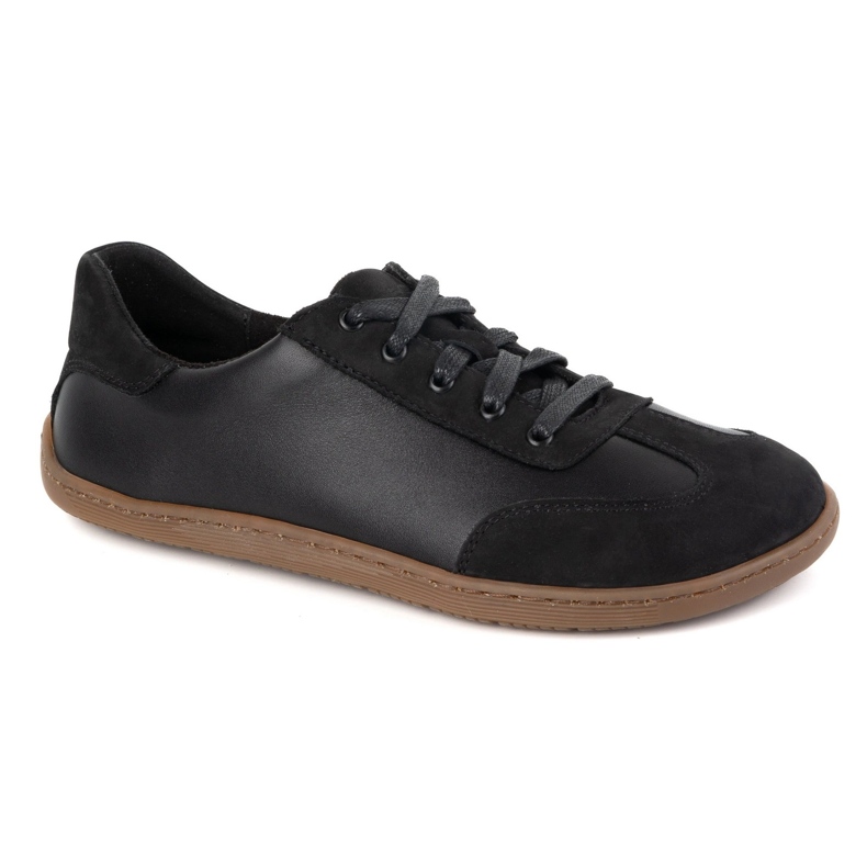 Barefoot en cuir minimaliste wasak 0744w noir le noir