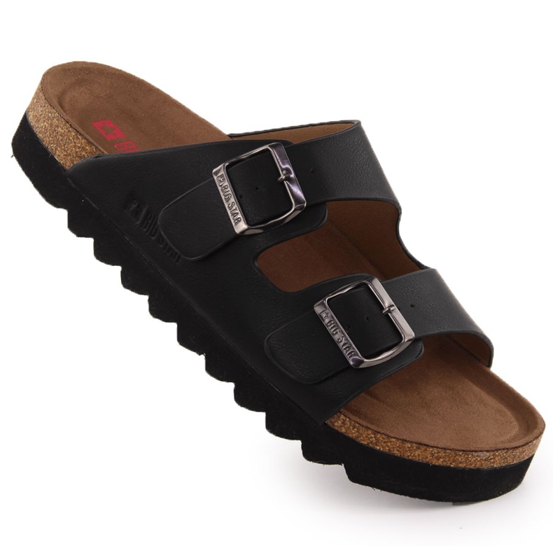 Les tongs masculins réglables pour les boucles noires Big Star NN174531 le noir