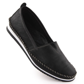 Les mocassins en cuir pour femmes ont glissé le noir T.Sokolski W25-741 Les mocassins en cuir pour femmes ont glissé le noir T.Sokolski W25-741