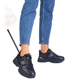 Baskets pour femmes noires décorées de paillettes