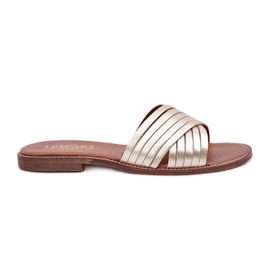 Lewski Shoes Chaussures de Lewski pour femmes en cuir 3682 PLN doré