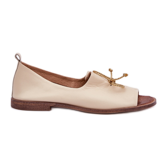 Zazoo 2660 Ballerines en cuir beige légère féminine
