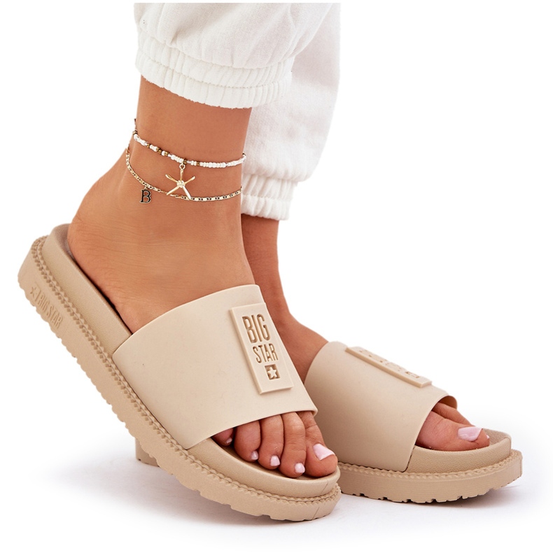 Slippers féminines Big Star LL274A210 Beige