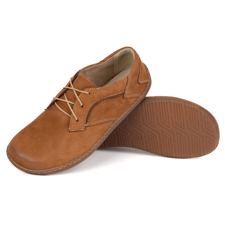 Olivier Chaussures en cuir minimaliste aux pieds nus pour femmes 1082 Nubuk marron brun