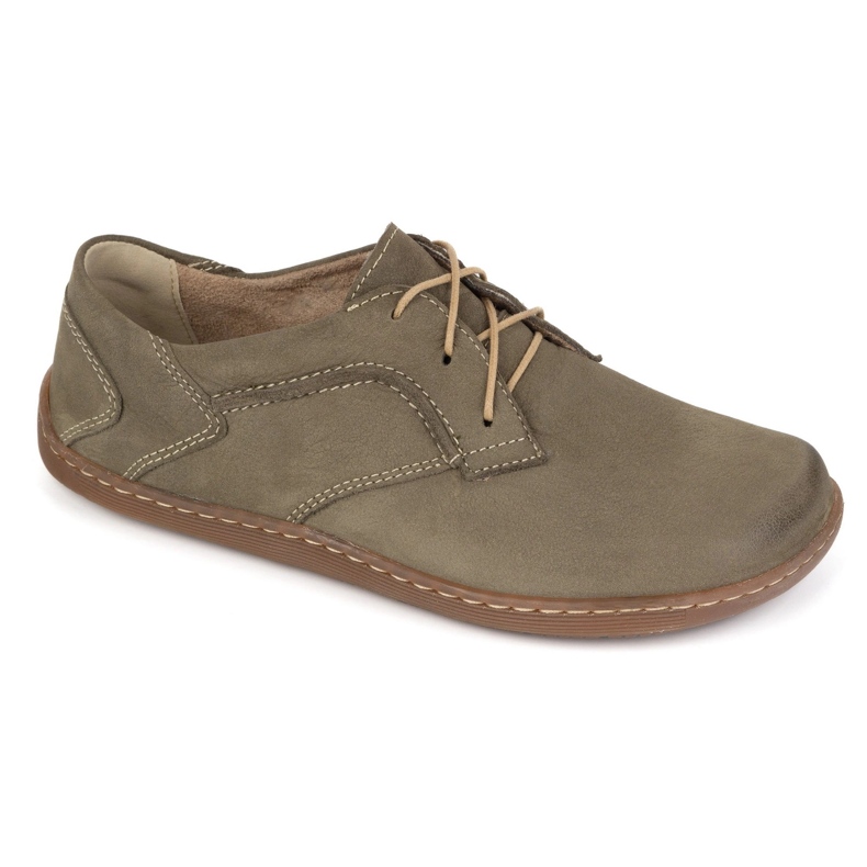 Olivier Chaussures en cuir minimaliste aux pieds nus 1082 Olive nubuk vert