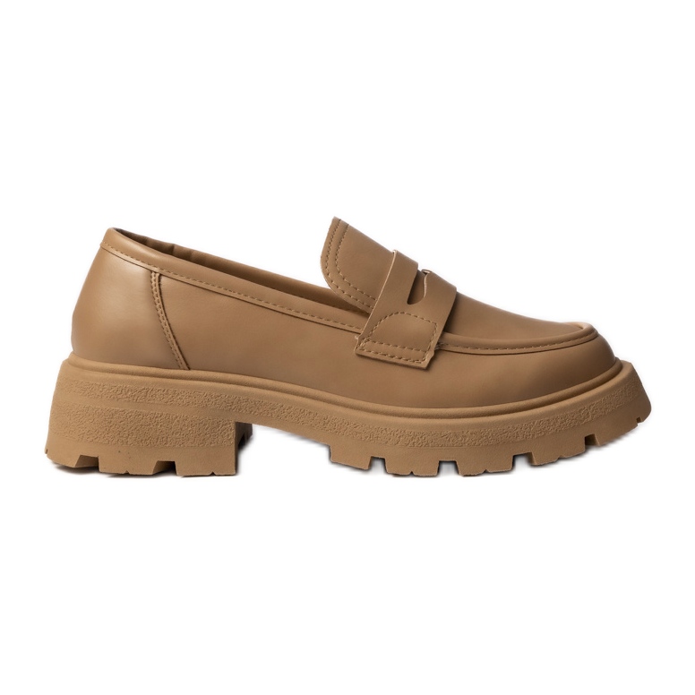 Les femmes via les mocassins Giulia Kaki brun