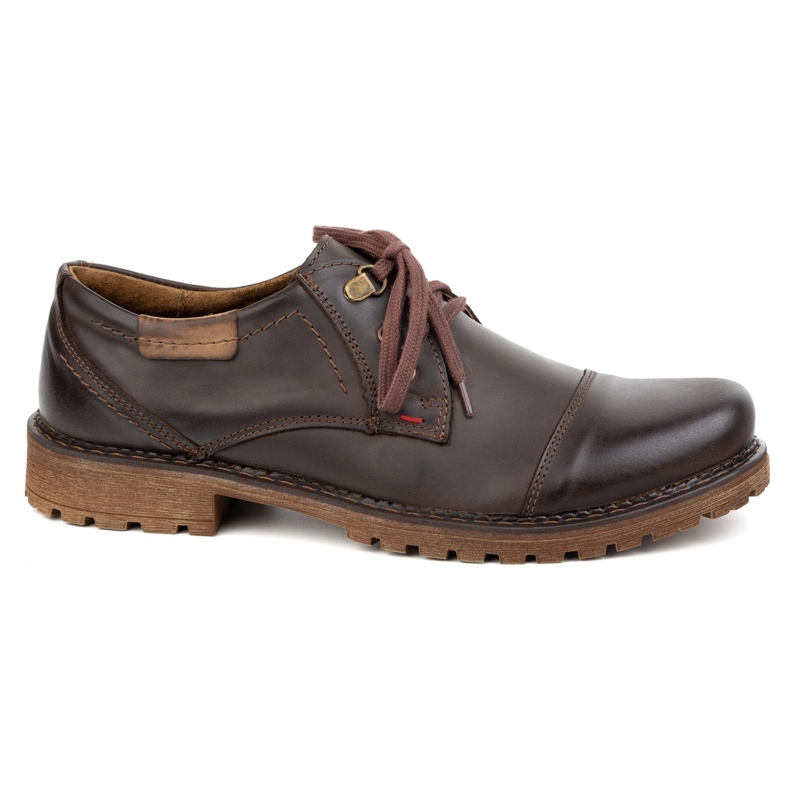 Chaussures en cuir masculin Olivier 312gt avec une orteil poussé brun foncé