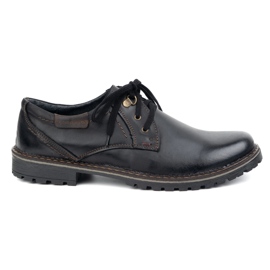 Chaussures en cuir masculin olivier 312gt noir le noir
