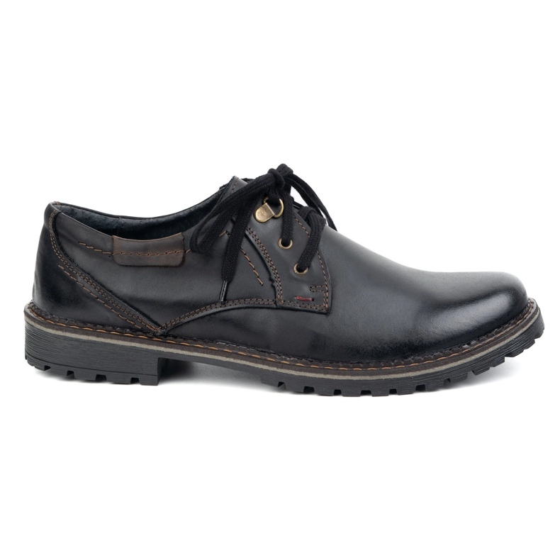 Chaussures en cuir masculin olivier 312gt noir le noir