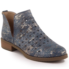 M.Daszyński Bottes en cuir des femmes M. Daszyński SA62-102 bleu