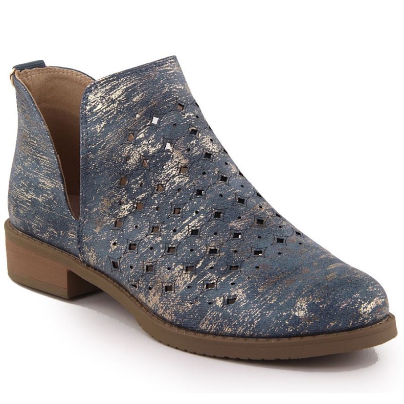 M.Daszyński Bottes en cuir des femmes M. Daszyński SA62-102 bleu