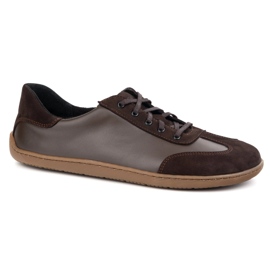 Chaussures aux pieds nus minimaliste en cuir wasak 0744w marron brun