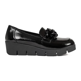 Goodin Mocassins de coin noir avec un ornement le noir