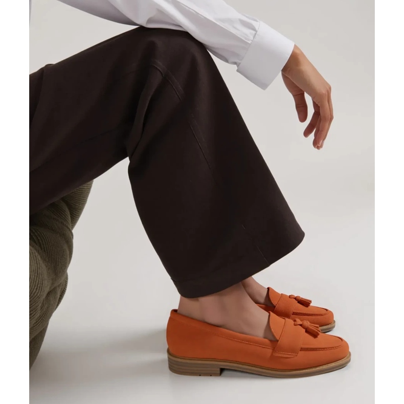 Mocassins orange féminins Mocassins orange féminins