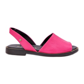 Sandales coulissantes en cuir zazoo 40327 fuksja rose
