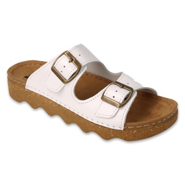 Dr.ORTO Befado chaussons pour femmes avec fond en cuir 179D003 blanc blanche
