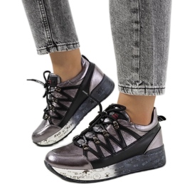 D/GMR Baskets ballard grises métallisées