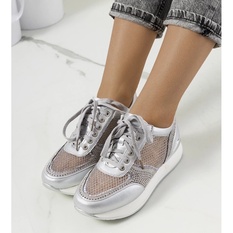 D/GMR Baskets argentées avec filet d'Ilkay gris