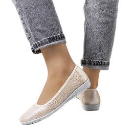 D/GMR Ballerines Elmas en cuir beige