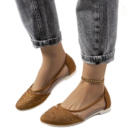 D/GMR Ballerines Malene semi-transparentes marron brun D/GMR Ballerines Malene semi-transparentes marron brun