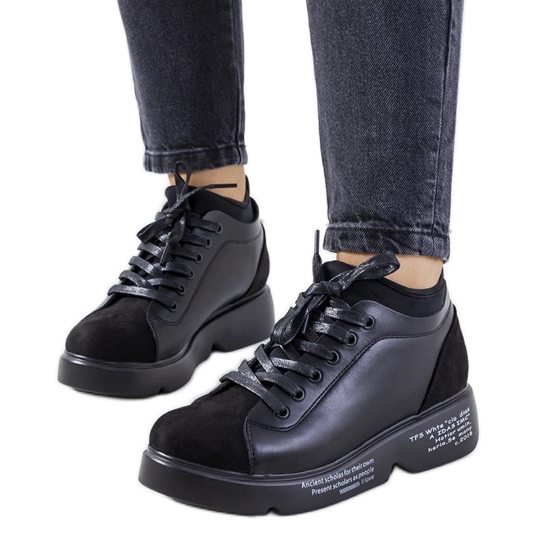 D/GMR Baskets noires à talons hauts Ambly le noir