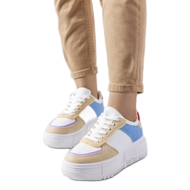 D/GMR Baskets femme Mandib blanches beige