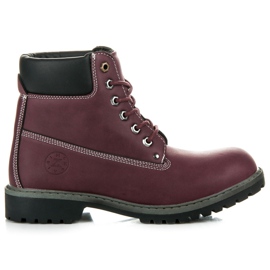 Mckeylor Bottes de randonnée femme bordeaux rouge