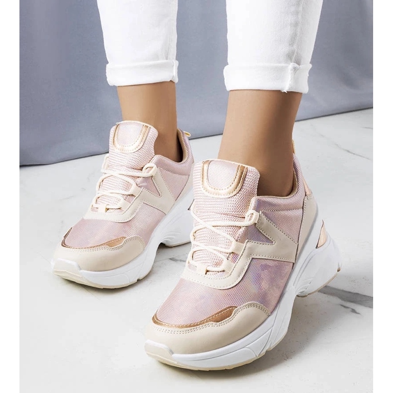 D/GMR Baskets roses à empiècements métalliques Ruais
