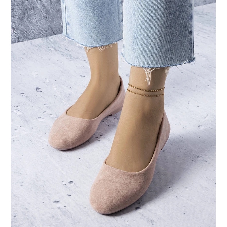 D/GMR Ballerines roses à assise plantaire en cuir de Lespérance D/GMR Ballerines roses à assise plantaire en cuir de Lespérance