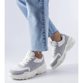 D/GMR Baskets blanches et grises de Big Star JJ274A112 D/GMR Baskets blanches et grises de Big Star JJ274A112