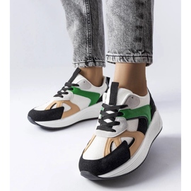 D/GMR Baskets noires en matériaux mixtes de Riel blanc