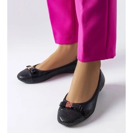 D/GMR Ballerines élégantes noires à nœud de Lastra le noir