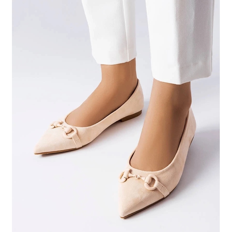 D/GMR Ballerines beiges à bout pointu Aimé
