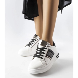 D/GMR Baskets blanches et noires avec strass Xarles