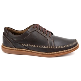 Olivier Chaussures en cuir masculin Modèle décontracté 313gt brun foncé