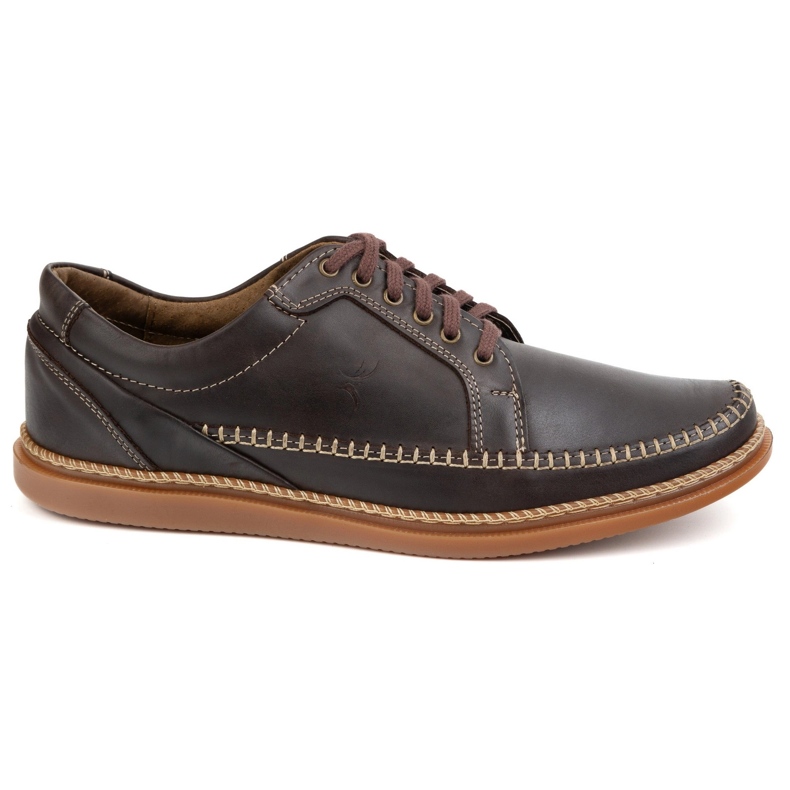 Olivier Chaussures en cuir masculin Modèle décontracté 313gt brun foncé