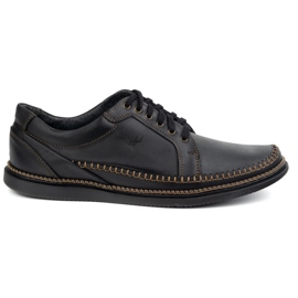 Olivier Chaussures en cuir masculin Modèle décontracté 313gt noir le noir