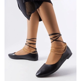 D/GMR Ballerines noires à fermoir décoratif de Donat