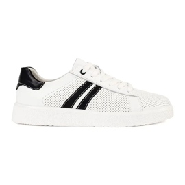 Goodin Baskets ouvertes blanches en cuir naturel