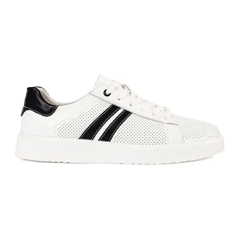Goodin Baskets ouvertes blanches en cuir naturel
