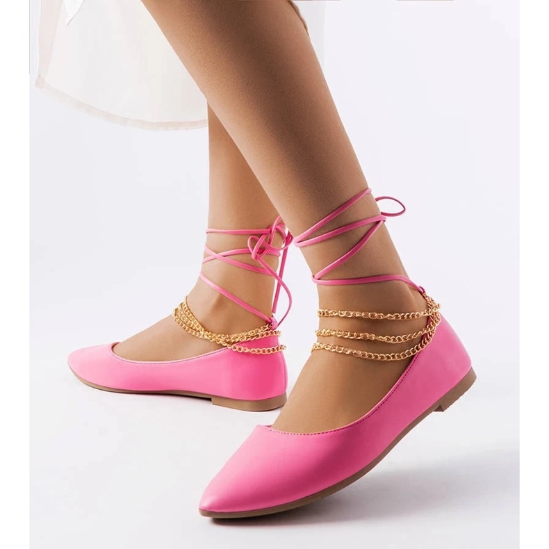 D/GMR Ballerines roses à fermoir décoratif de Donat D/GMR Ballerines roses à fermoir décoratif de Donat