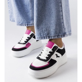 D/GMR Baskets plateformes noires et roses Gidle le noir
