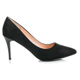 Ideal Shoes Talons hauts en daim le noir