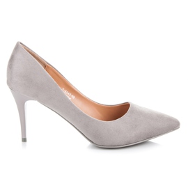 Ideal Shoes Chaussures à talons en daim gris