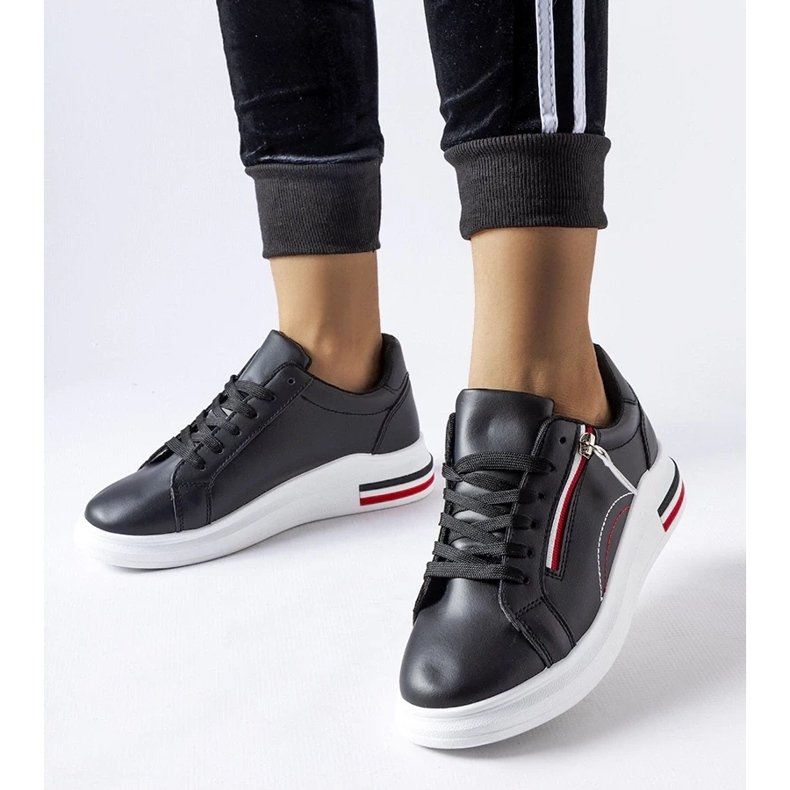 D/GMR Baskets Anaunia noires à semelle blanche le noir