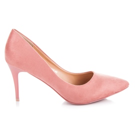Ideal Shoes Talons hauts en daim rose