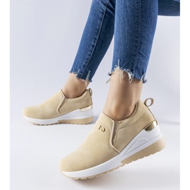 D/GMR Baskets slip-on compensées Vitale beiges