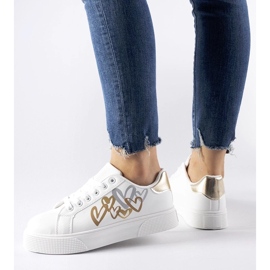 D/GMR Baskets blanches et or sur la plate-forme Montclair D/GMR Baskets blanches et or sur la plate-forme Montclair